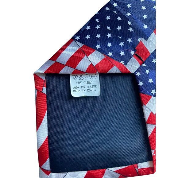 American Flag Patriotic Steven Harris Necktie Stars & Stripes Hand Made - Picture 4 of 4